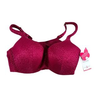 Ashley Stewart Butterfly Balconette Bra Sangria Leopard Print Size 40DD New NWT